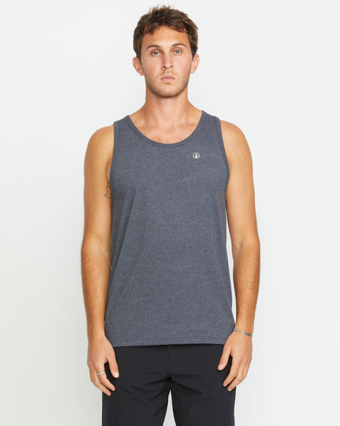 Volcom Men's Solid Heather Tank Dark Black Heather