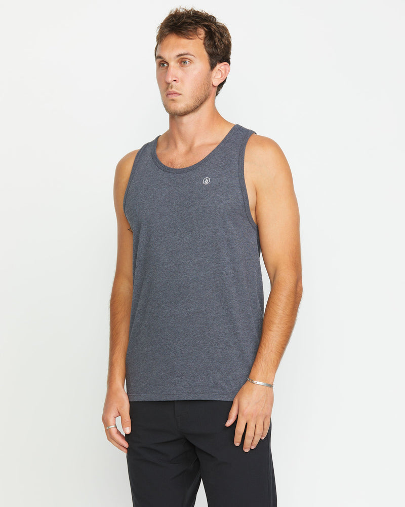 Volcom Men's Solid Heather Tank Dark Black Heather