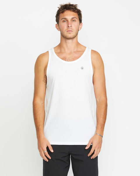 Volcom Men's Solid Heather Tank White