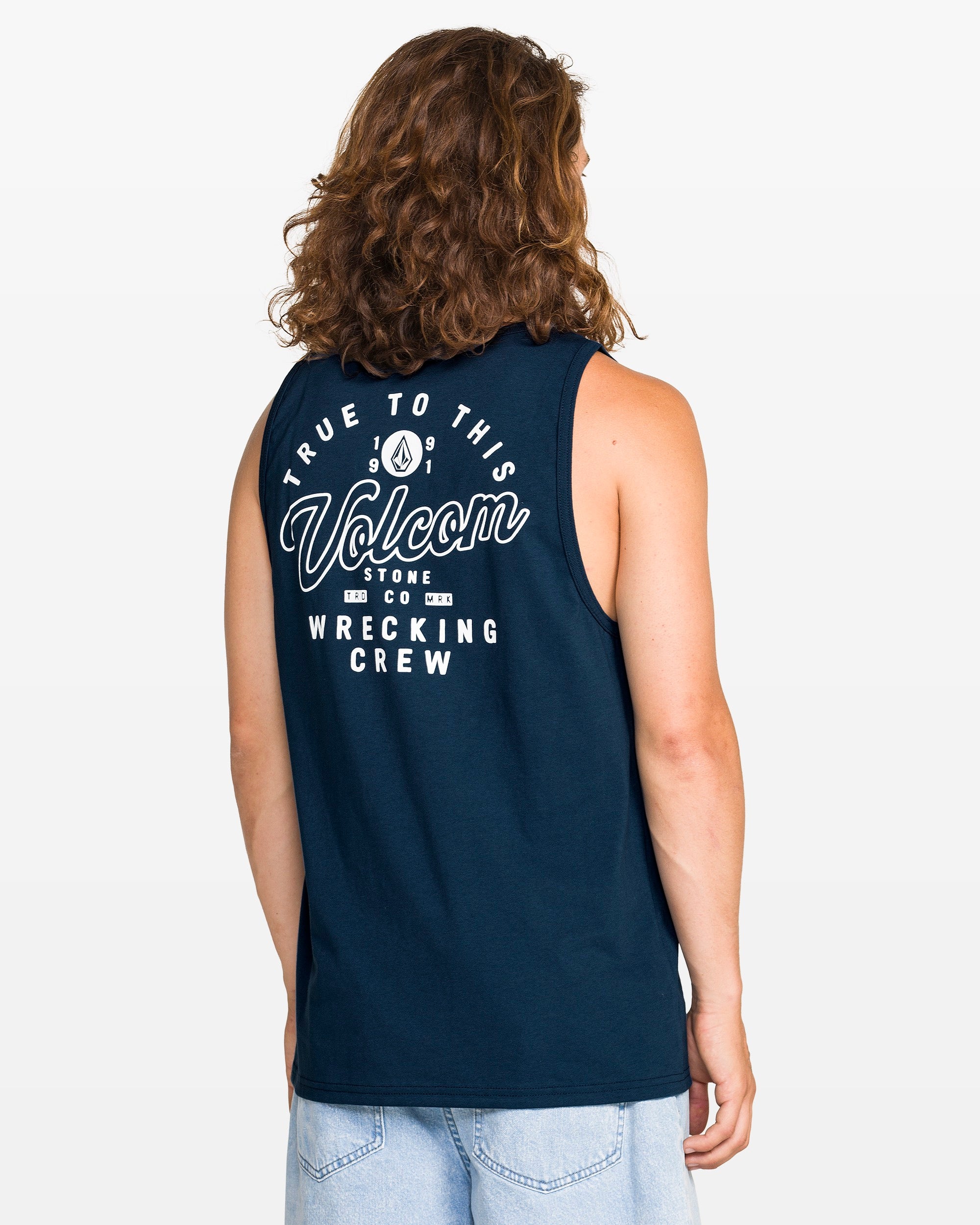 VOLCOM ダークデニム ベスト Men's Wrecking Tank - Volcom