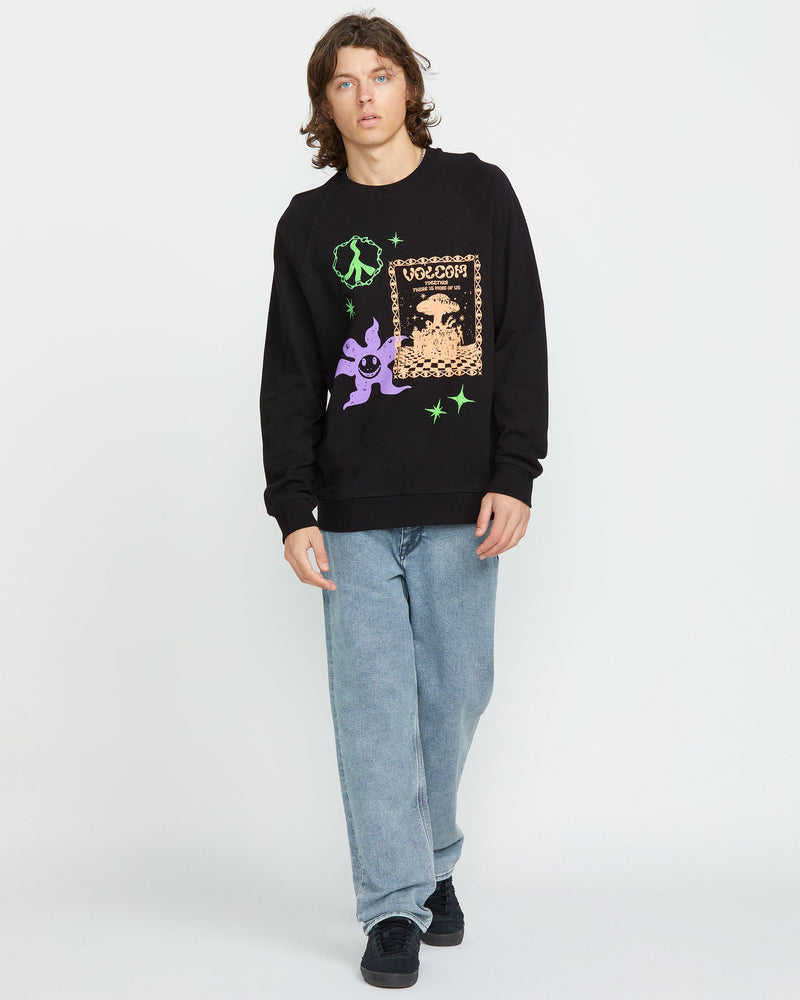 Volcom Men's Featured Artist F Rygalski Crew Black