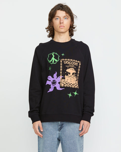 Volcom Men's Featured Artist F Rygalski Crew Black