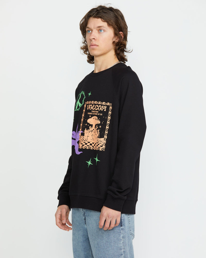 Volcom Men's Featured Artist F Rygalski Crew Black