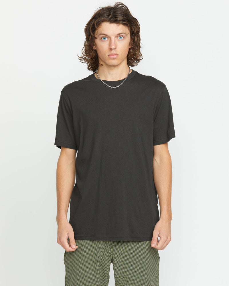 Volcom Men's Solid Short Sleeve Tee Stealth