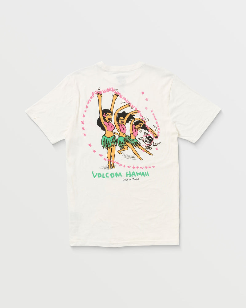 Volcom Men's Drewtoonz Short Sleeve Tee Off White