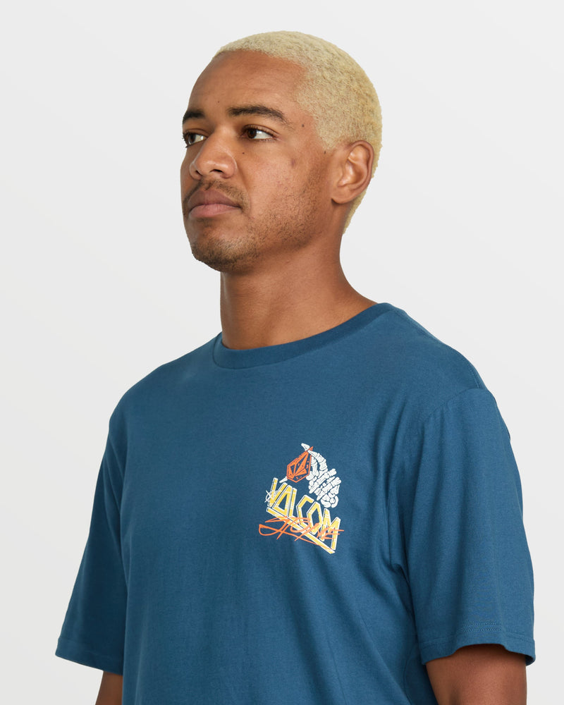 Volcom Men's Dropped This Short Sleeve Tee Deep Blue