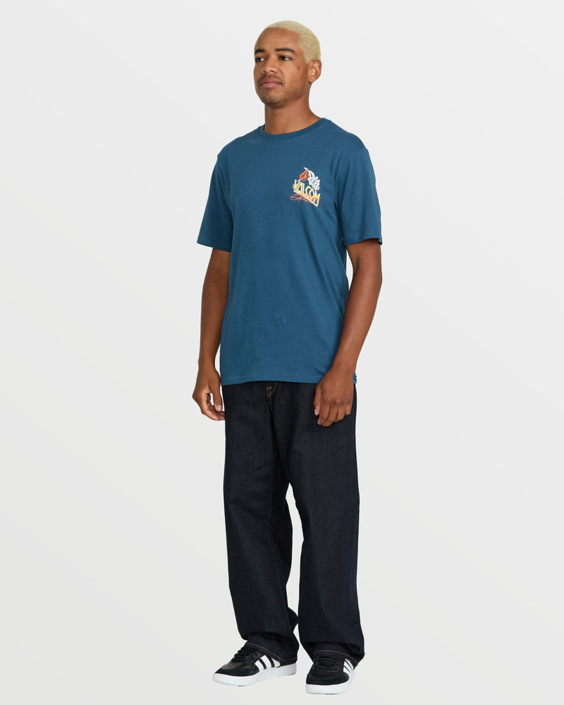 Volcom Men's Dropped This Short Sleeve Tee Deep Blue