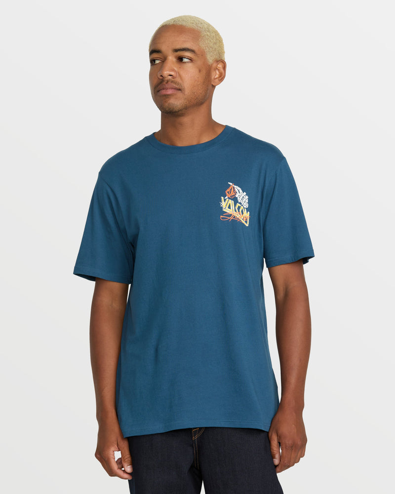 Volcom Men's Dropped This Short Sleeve Tee Deep Blue