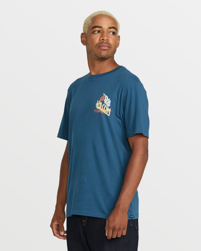 Volcom Men's Dropped This Short Sleeve Tee Deep Blue