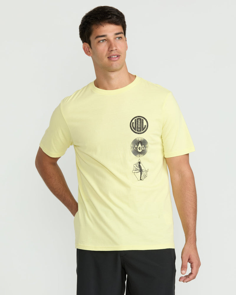 Volcom Men's Distance Short Sleeve Tee Aura Yellow