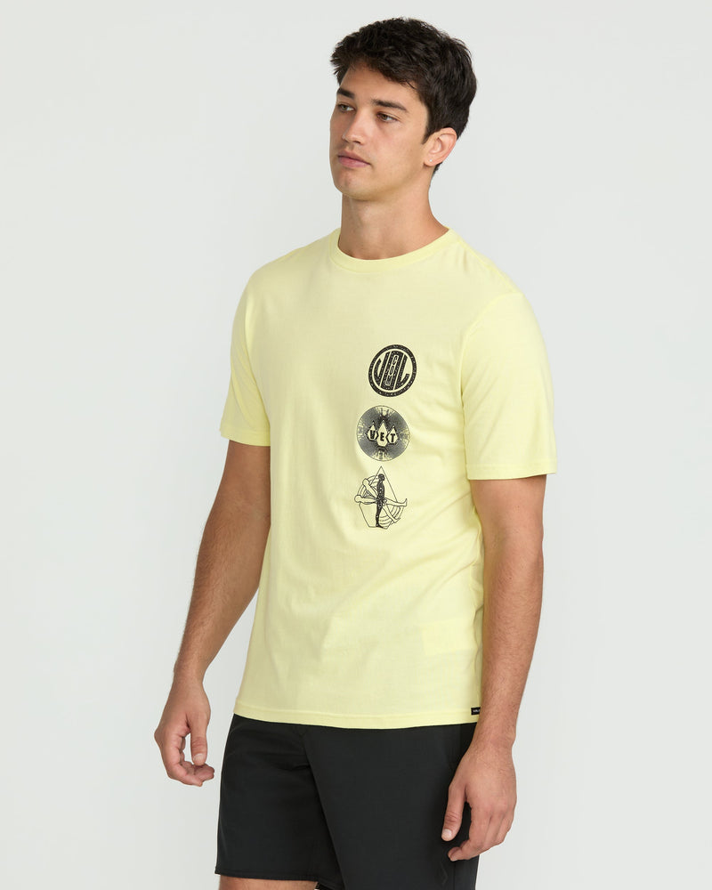 Volcom Men's Distance Short Sleeve Tee Aura Yellow
