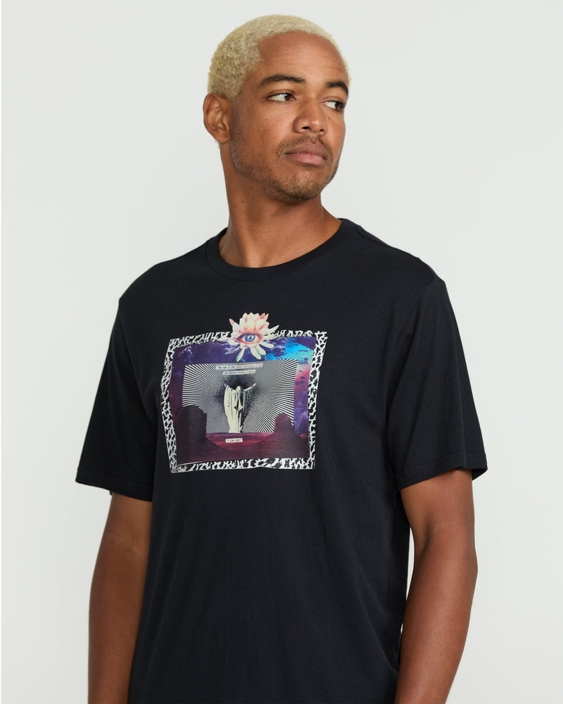 Volcom Men's Eyecansee Short Sleeve Tee Antique Black