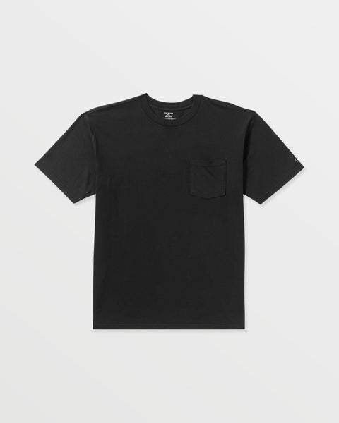 Men's Solid Short Sleeve Pocket Tee-Black-Volcom