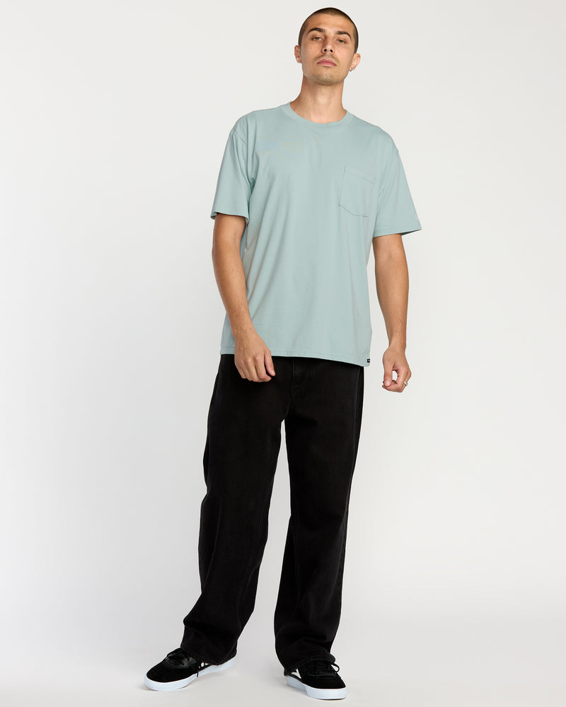 Men's Solid Short Sleeve Pocket Tee-Chambray-Volcom