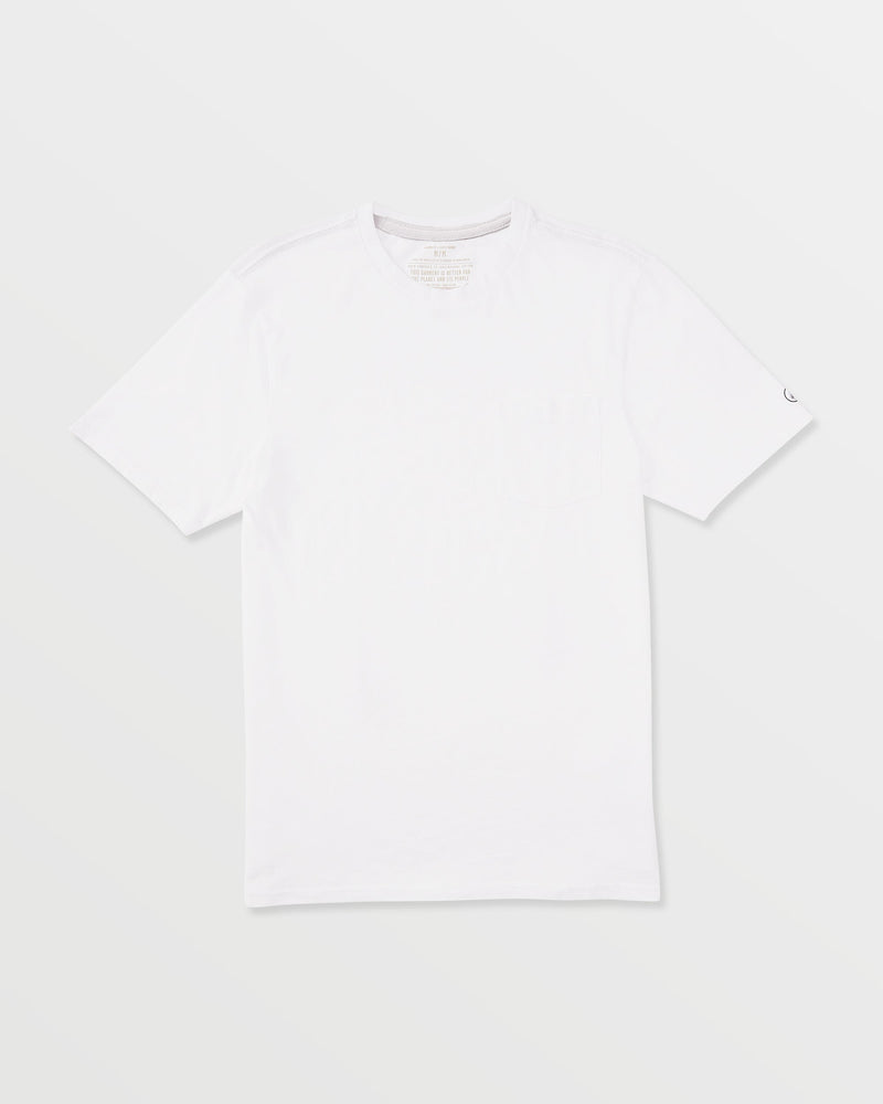 Men's Solid Short Sleeve Pocket Tee-White-Volcom