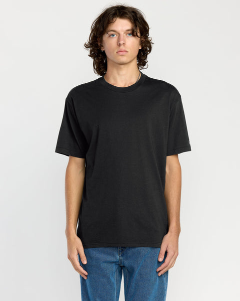 Men's Solid Short Sleeve Tee-Black-Volcom