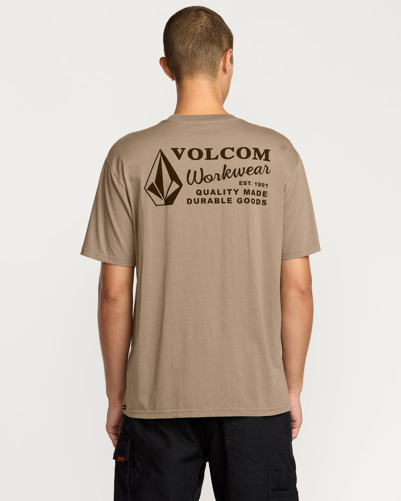 Volcom Men's Workwear Short Sleeve Tee Brindle