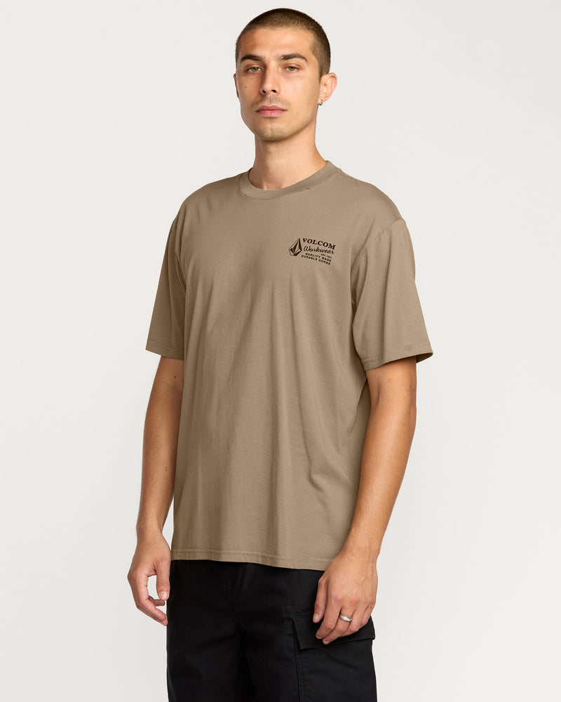 Volcom Men's Workwear Short Sleeve Tee Brindle