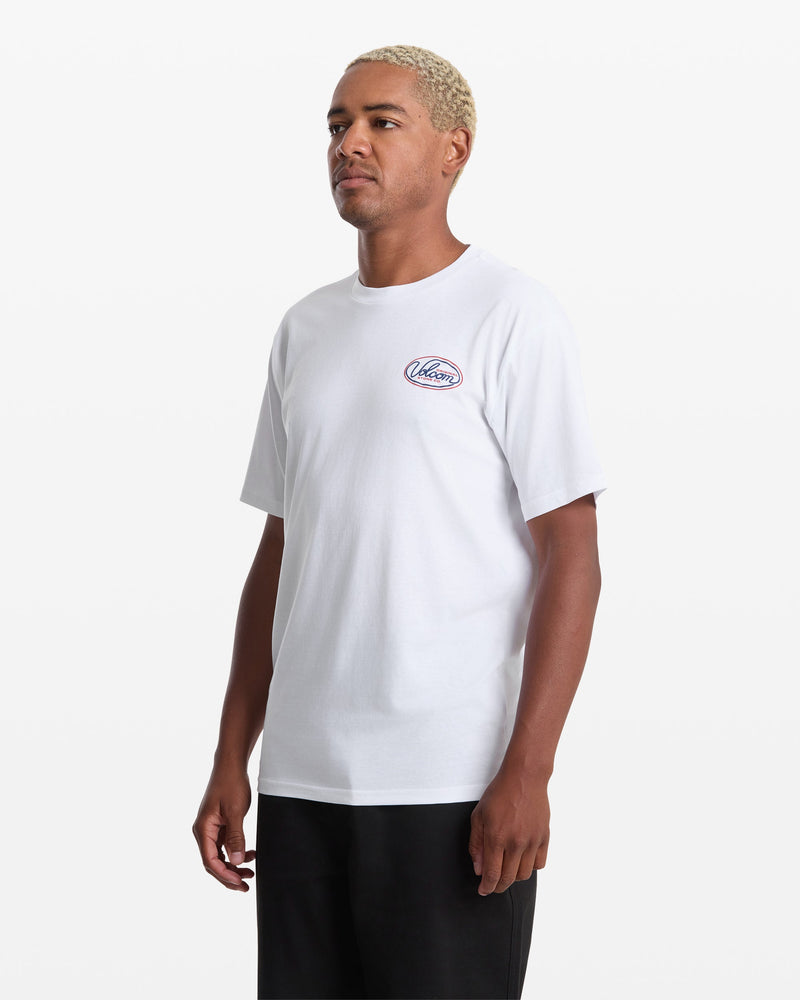 Men's Clean Sweep Short Sleeve Tee-White-Volcom