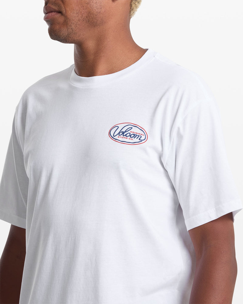 Men's Clean Sweep Short Sleeve Tee-White-Volcom