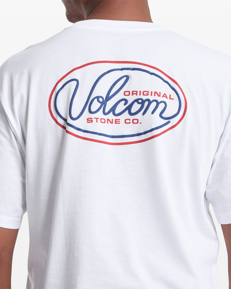 Men's Clean Sweep Short Sleeve Tee-White-Volcom
