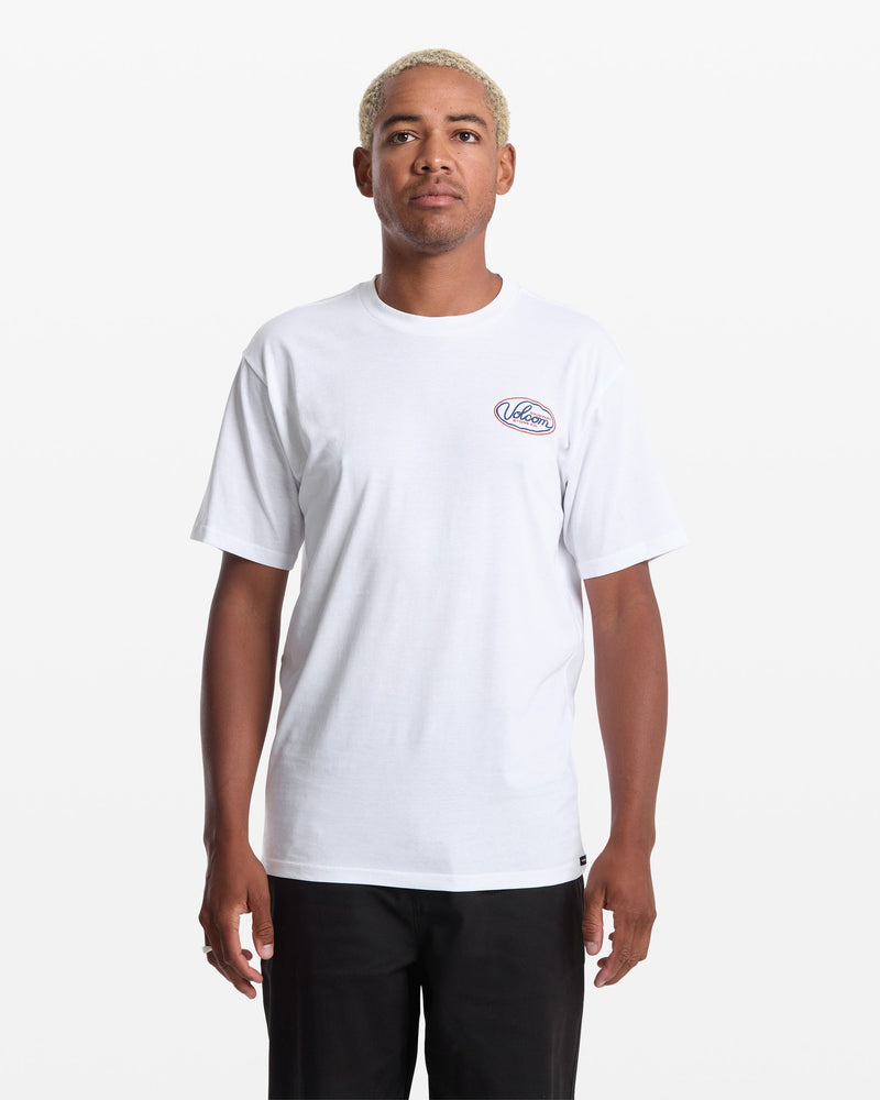 Men's Clean Sweep Short Sleeve Tee-White-Volcom