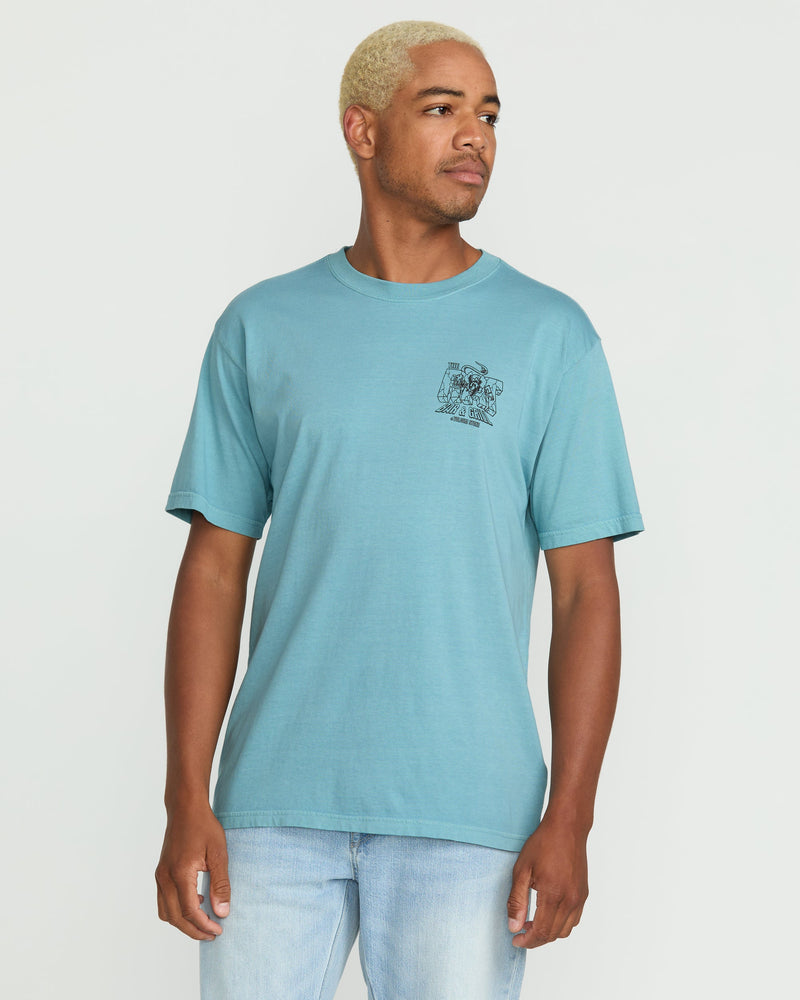 Volcom Men's Rat Bar Short Sleeve Tee Used Blue