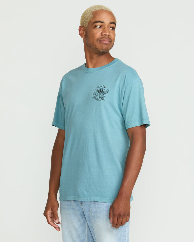 Volcom Men's Rat Bar Short Sleeve Tee Used Blue