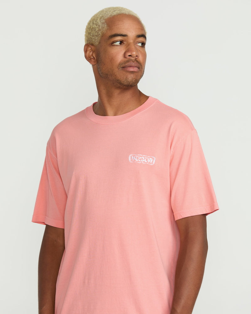 Volcom Men's Groovin Short Sleeve Tee Peach Fuzz