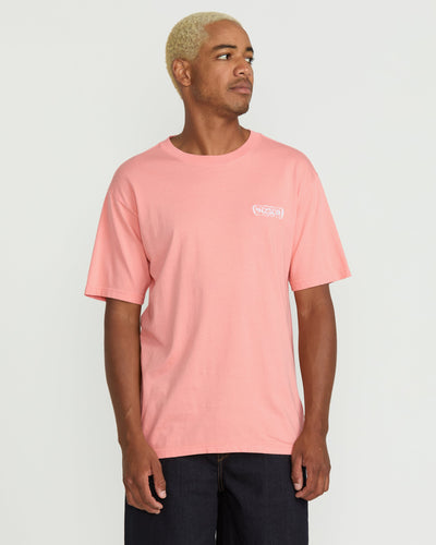 Volcom Men's Groovin Short Sleeve Tee Peach Fuzz