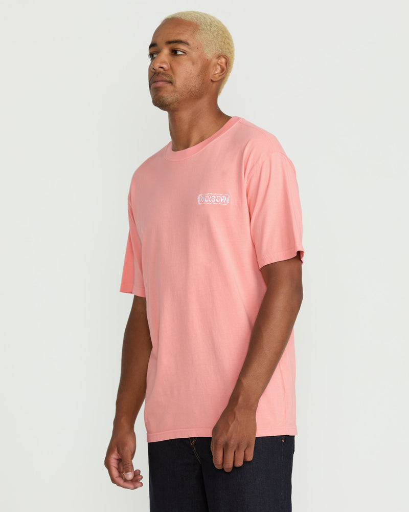 Volcom Men's Groovin Short Sleeve Tee Peach Fuzz