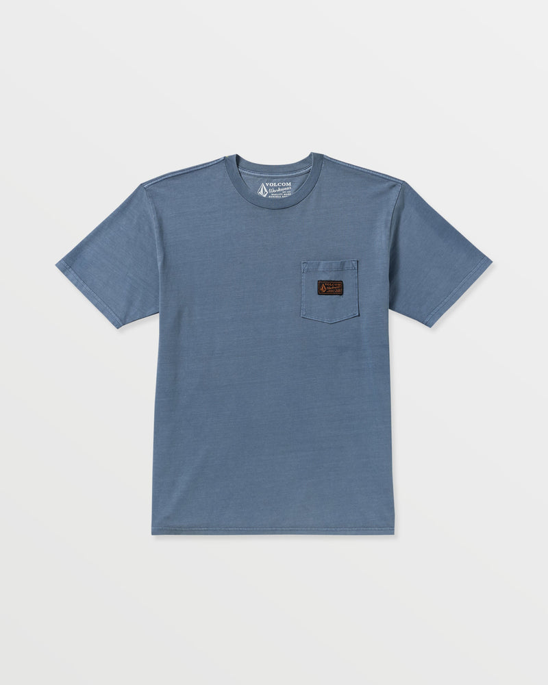 Volcom Men's Workwear Certified Pocket Short Sleeve Tee Blue Wash