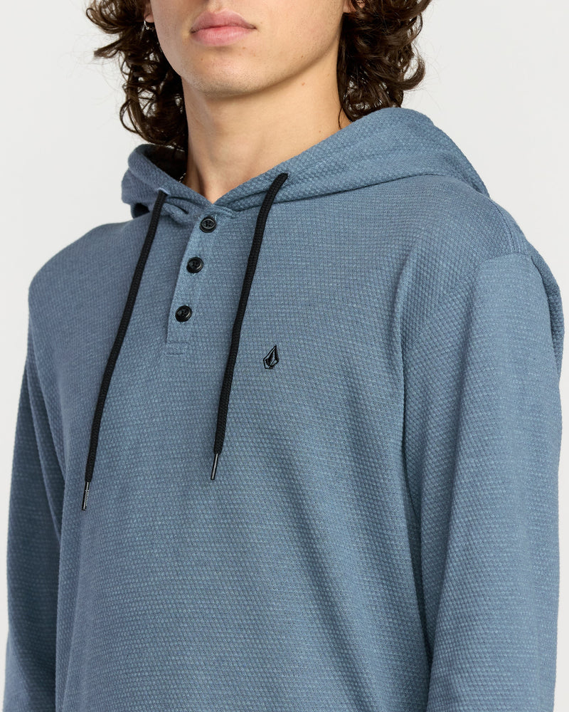 Volcom Men's Murph Thermal Long Sleeve Shirt Blue Wash