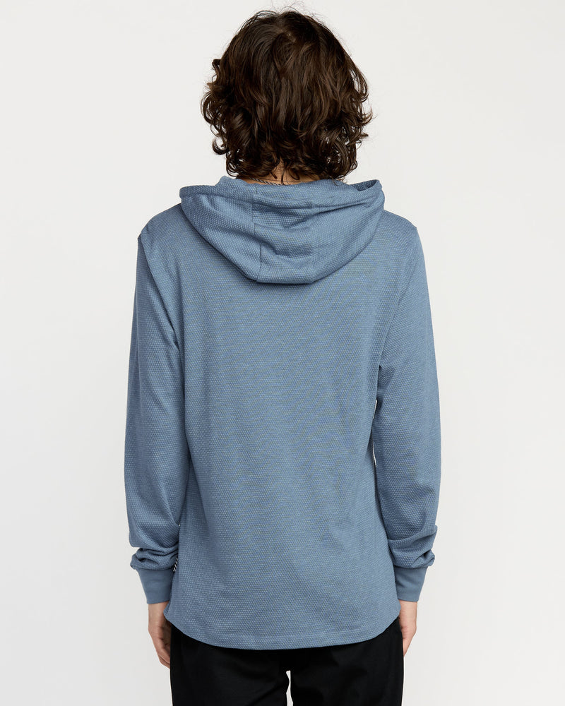 Volcom Men's Murph Thermal Long Sleeve Shirt Blue Wash