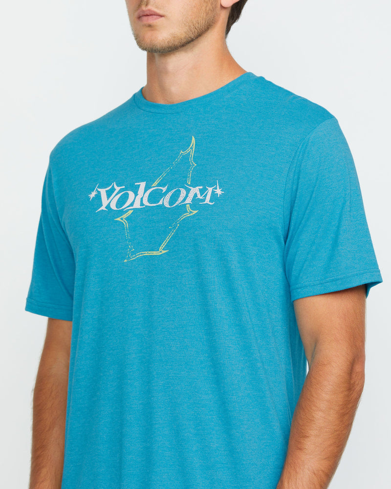 Volcom Men's Galaxy Short Sleeve Tee Bay Blue Heather