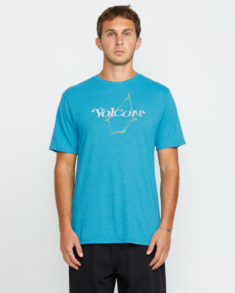 Volcom Men's Galaxy Short Sleeve Tee Bay Blue Heather