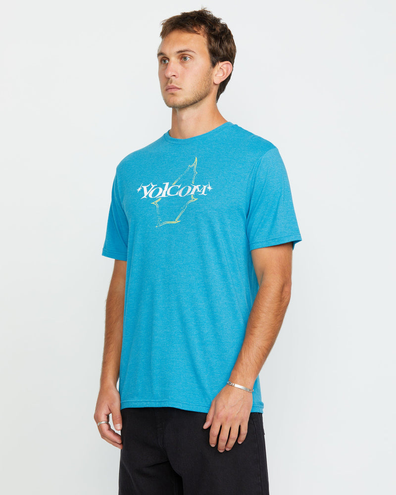 Volcom Men's Galaxy Short Sleeve Tee Bay Blue Heather