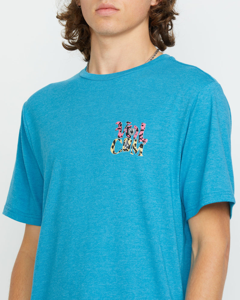Volcom Men's Eye Warp Short Sleeve Tee Bay Blue Heather