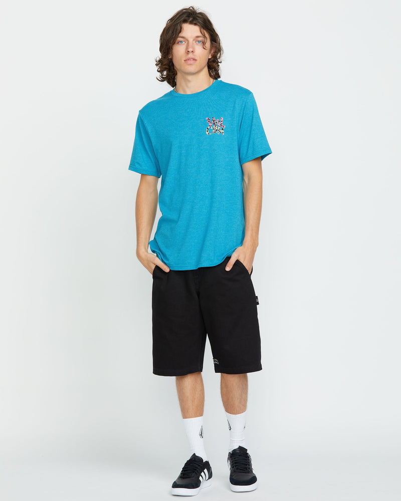 Volcom Men's Eye Warp Short Sleeve Tee Bay Blue Heather