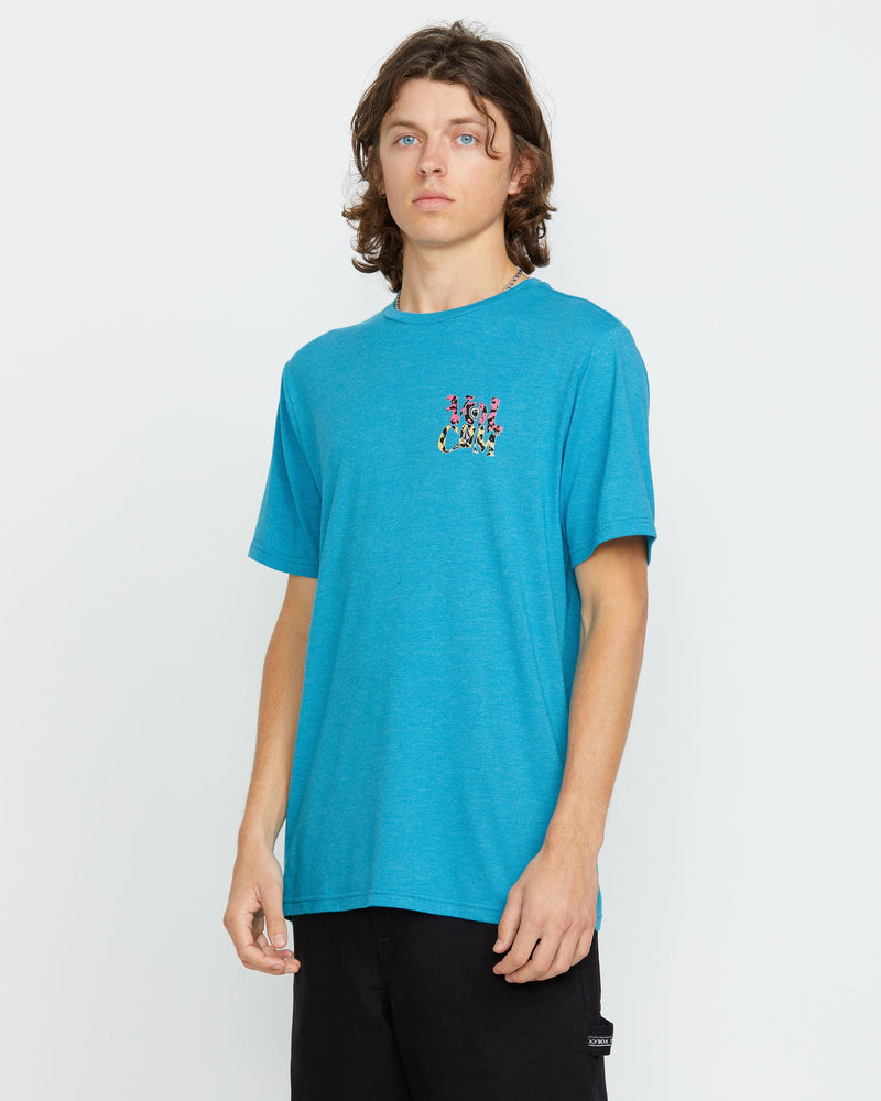 Volcom Men's Eye Warp Short Sleeve Tee Bay Blue Heather