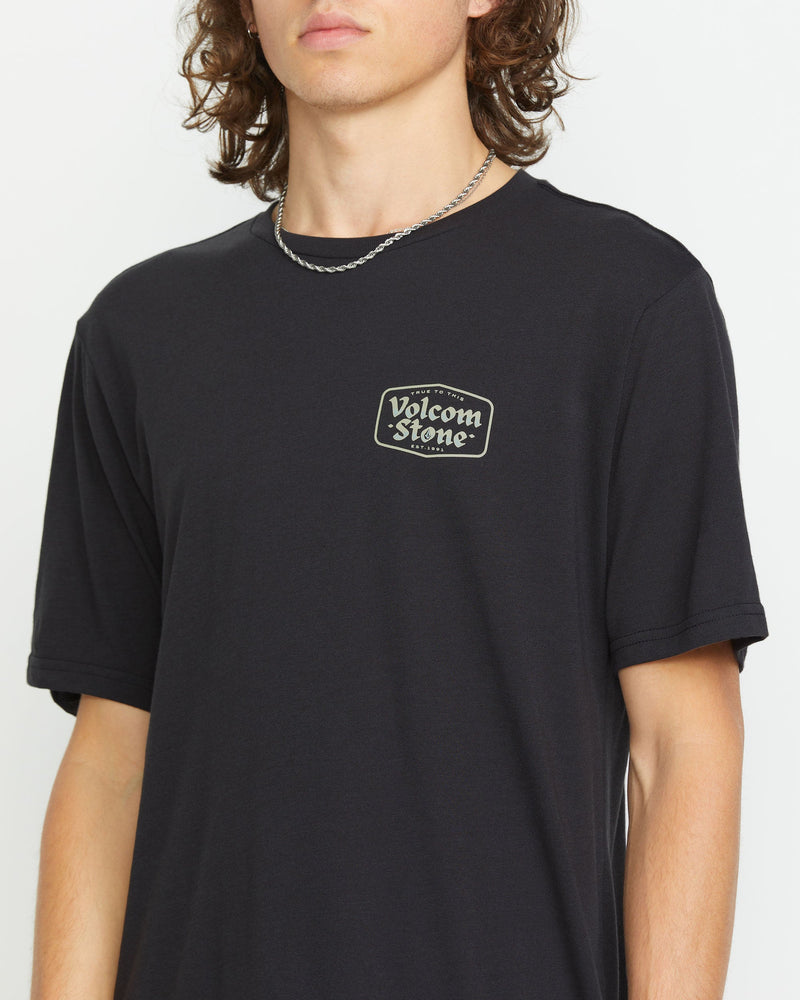 Volcom Men's Stone Buckle Short Sleeve Tee Washed Black Heather
