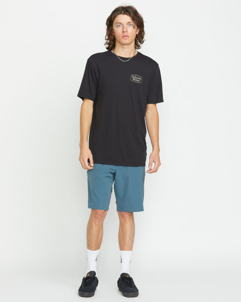 Volcom Men's Stone Buckle Short Sleeve Tee Washed Black Heather
