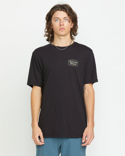 Volcom Men's Stone Buckle Short Sleeve Tee Washed Black Heather