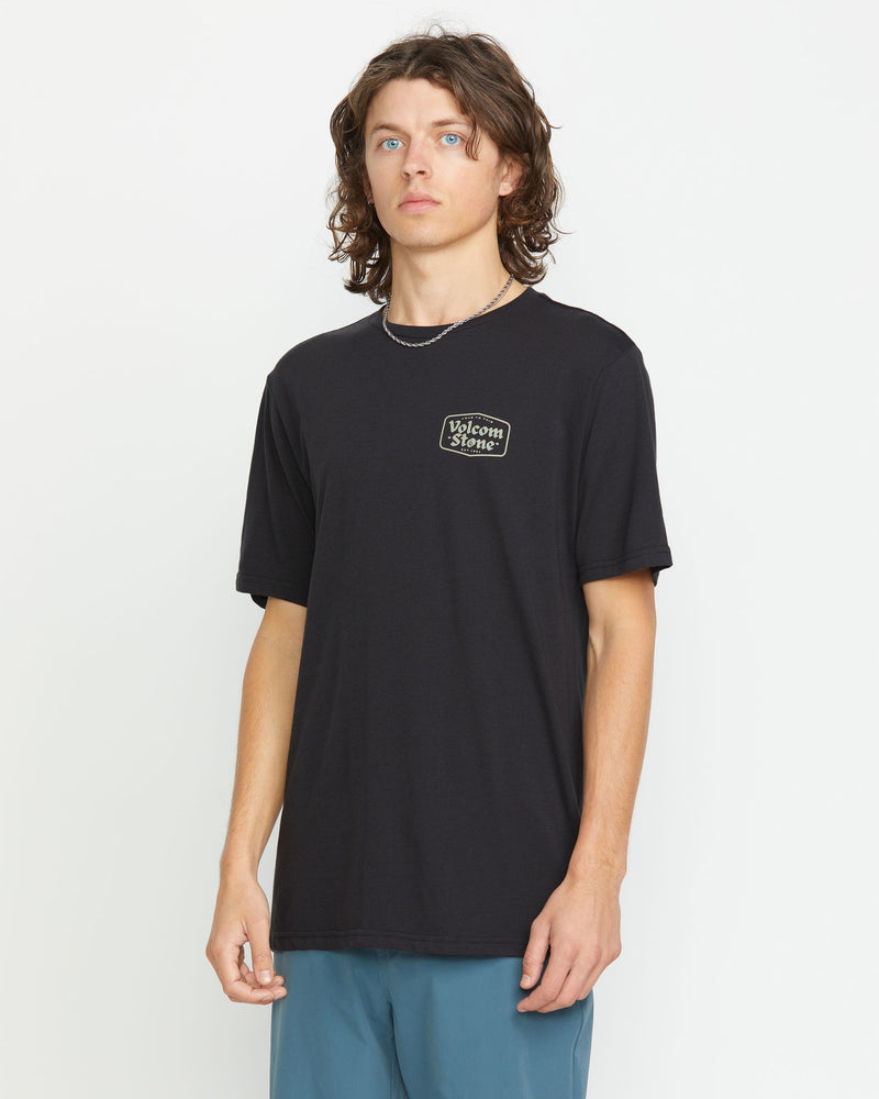Volcom Men's Stone Buckle Short Sleeve Tee Washed Black Heather