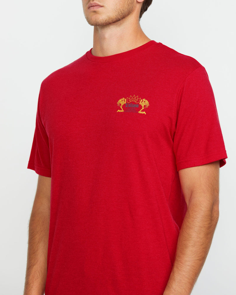 Volcom Men's Cosmic Root Short Sleeve Tee Ribbon Red