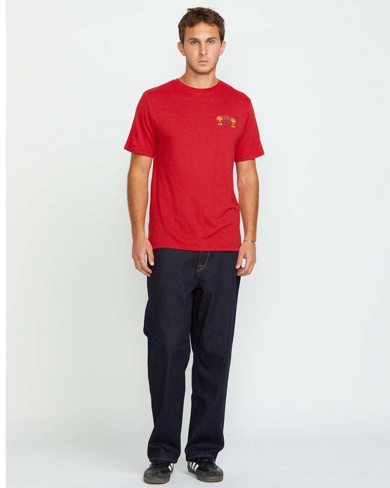 Volcom Men's Cosmic Root Short Sleeve Tee Ribbon Red