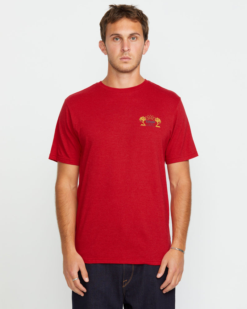 Volcom Men's Cosmic Root Short Sleeve Tee Ribbon Red