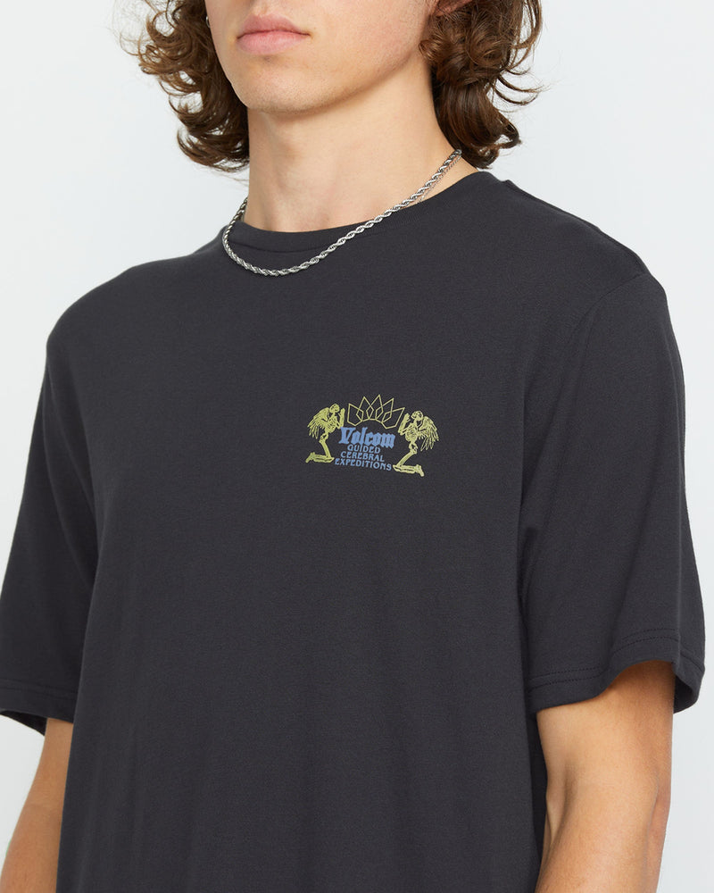 Volcom Men's Cosmic Root Short Sleeve Tee Washed Black Heather