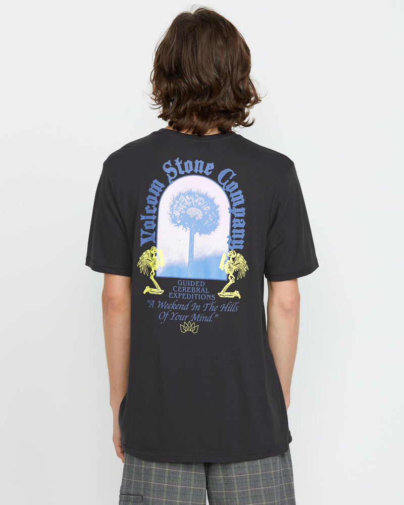 Volcom Men's Cosmic Root Short Sleeve Tee Washed Black Heather