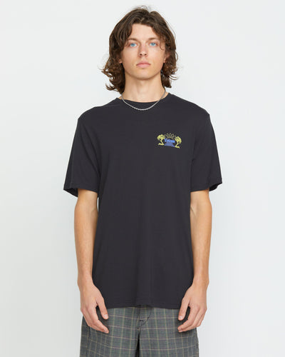 Volcom Men's Cosmic Root Short Sleeve Tee Washed Black Heather